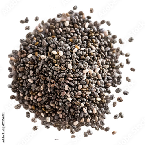 chia seeds isolated on transparent background 