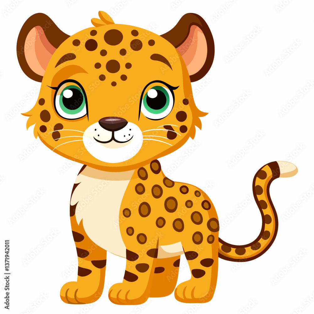 cute leopard vector cartoon illustration cute leopard vector cartoon illustration