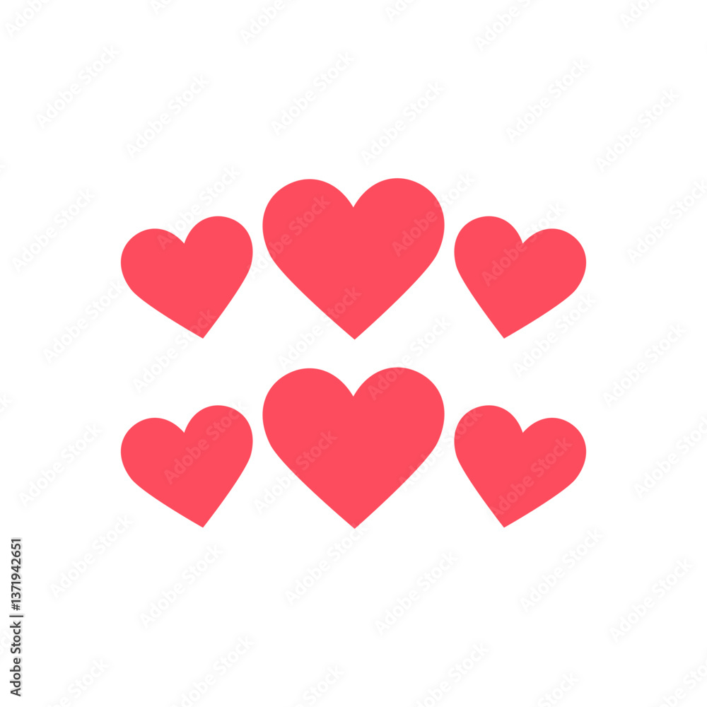 Six hearts arranged in a design Six hearts arranged in a design
