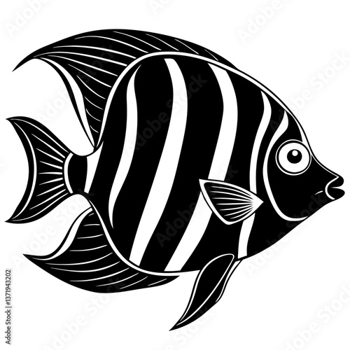 emperor angelfish silhouette