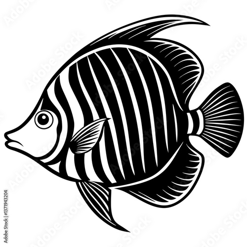 emperor angelfish silhouette