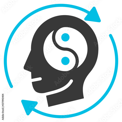 Composure Glyph Blue Grey Icon