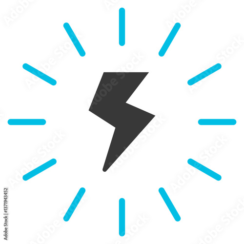 Energy Glyph Blue Grey Icon