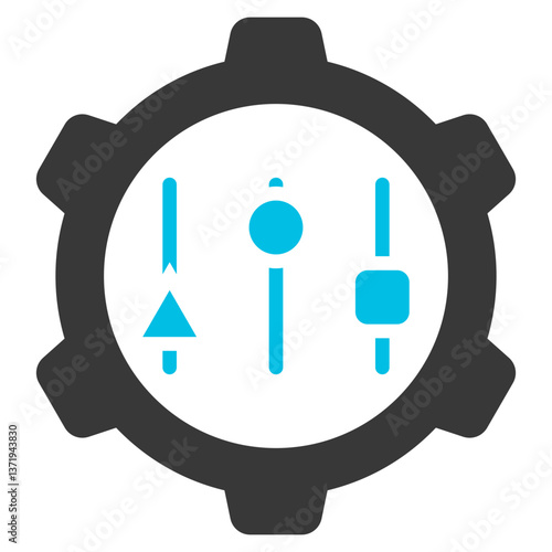Adaptability Glyph Blue Grey Icon