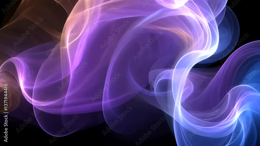 Ethereal wisps of colorful smoke swirling gracefully against a dark background, creating a mesmerizing abstract design Ethereal wisps of colorful smoke swirling gracefully against a dark background, creating a mesmerizing abstract design
