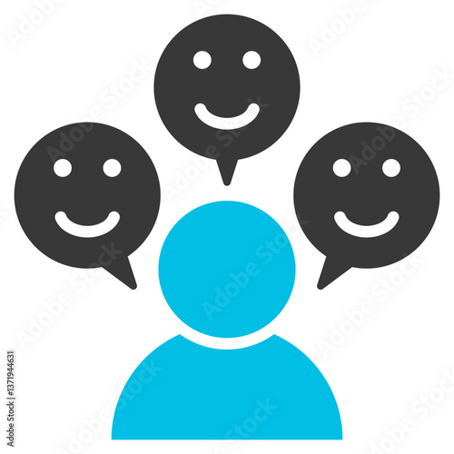 Friendliness Glyph Blue Grey Icon