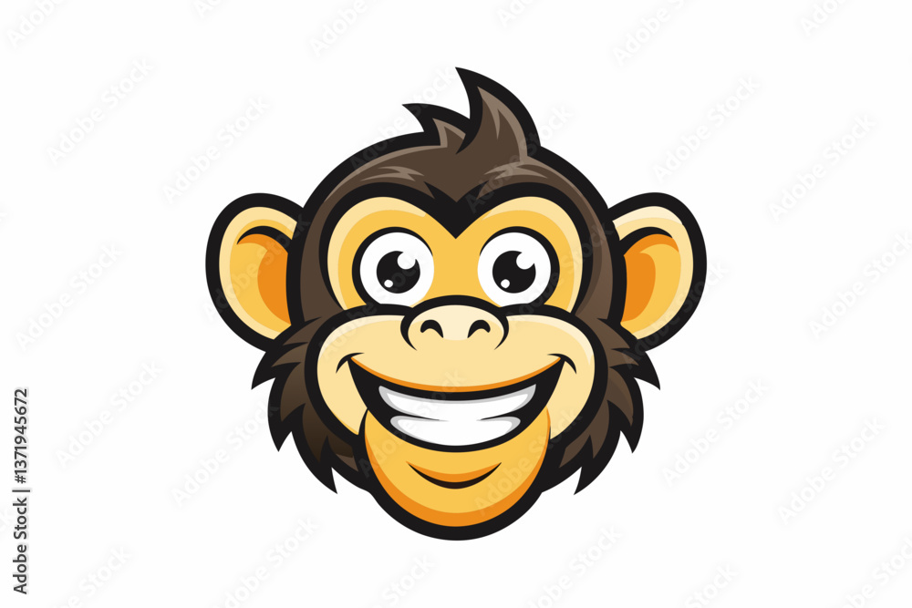 Naklejka premium funny monkey head vector