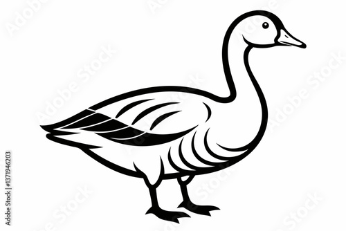 goose line art vector goose outline