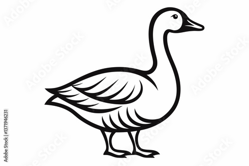 goose line art vector goose outline