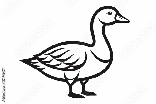 goose line art vector goose outline