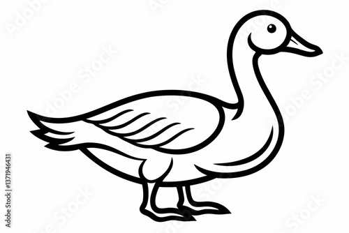 goose line art vector goose outline