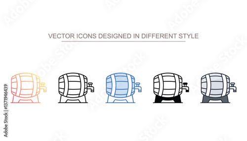 Bear Barrel icon design with white background stock illustration