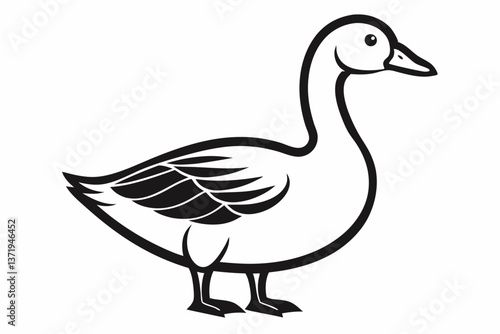 goose line art vector goose outline