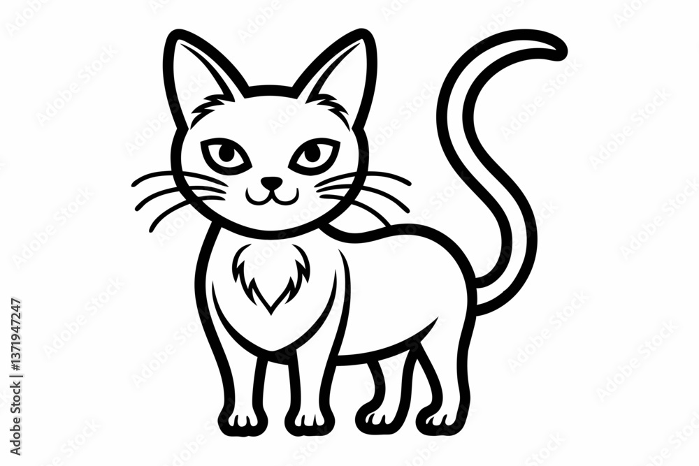 Naklejka premium cat line art vector