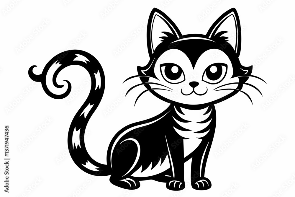 Obraz premium black cat cartoon