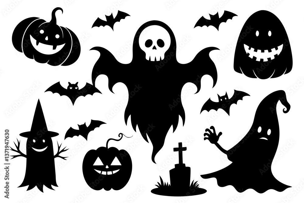 Obraz premium halloween ghosts silhouette
