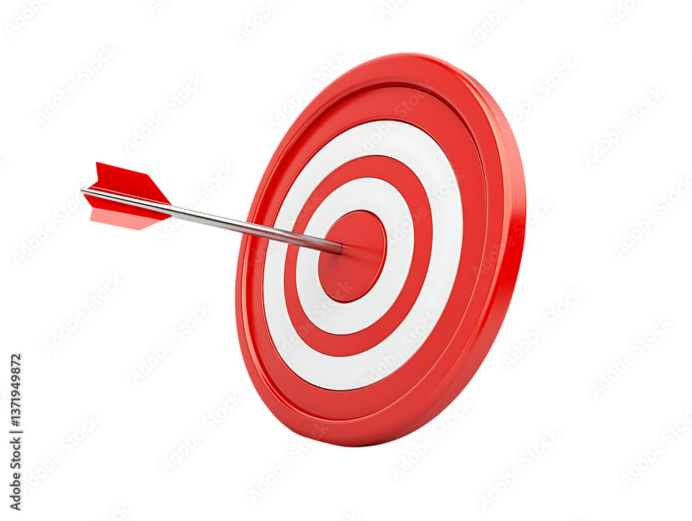 An arrow strikes the center of a red and white target symbolizing accuracy and achievement on png An arrow strikes the center of a red and white target symbolizing accuracy and achievement on png