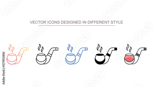 Smooking Pipe icon design with white background stock illustration