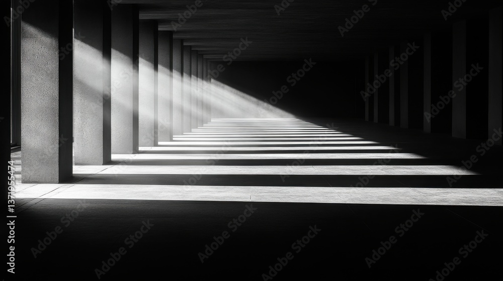 Abstract Light and Shadow Composition with Dramatic Contrast Abstract Light and Shadow Composition with Dramatic Contrast