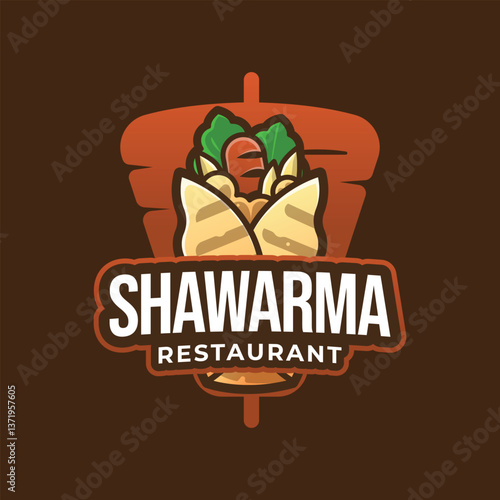 Traditional Shawarma Logo Template for Restaurant.