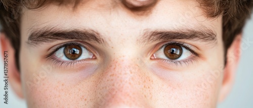Looking at eyes, brown-eyed