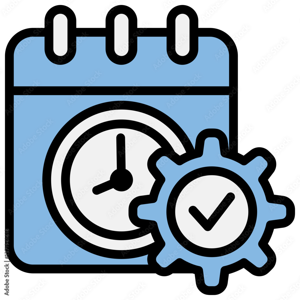 Scheduling Blue Black Icon Scheduling Blue Black Icon