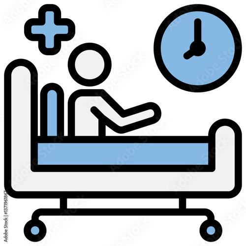 Inpatient Blue Black Icon