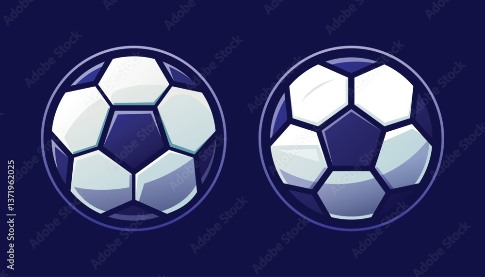 Naklejka premium Twin Balls of Football Illustration.