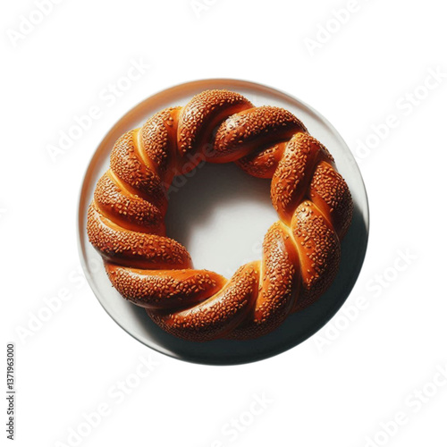 bagels on a white background, simit isolated on white background 
