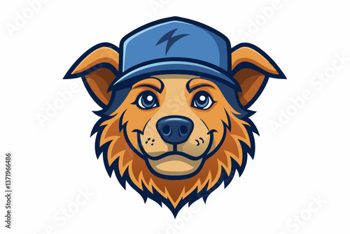dog head with cap vector