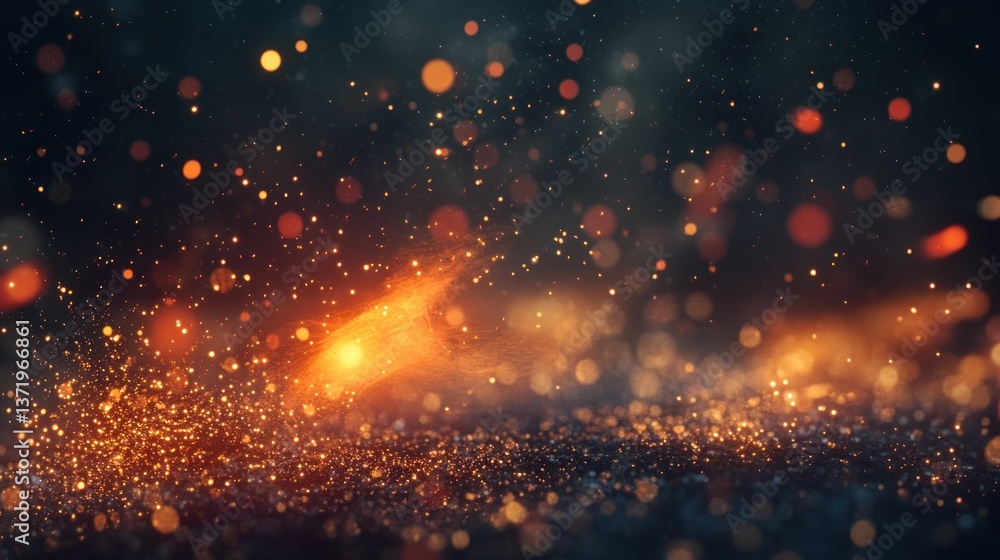 Fototapeta premium Sparkling gold glitter dust background for festive celebration concepts