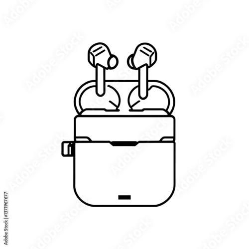 ワイヤレスイヤホンのイラスト｜Wireless Earbuds Illustration