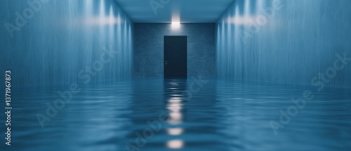 Wallpaper Mural Hallway with water and door Torontodigital.ca