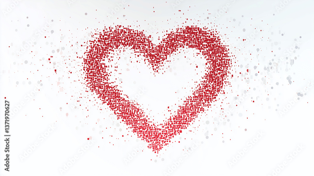 Digital Heart Made of Data Points Digital Heart Made of Data Points