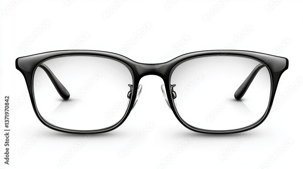 Fototapeta premium Classic eyeglasses on white, a detailed closeup of modern eyewear 