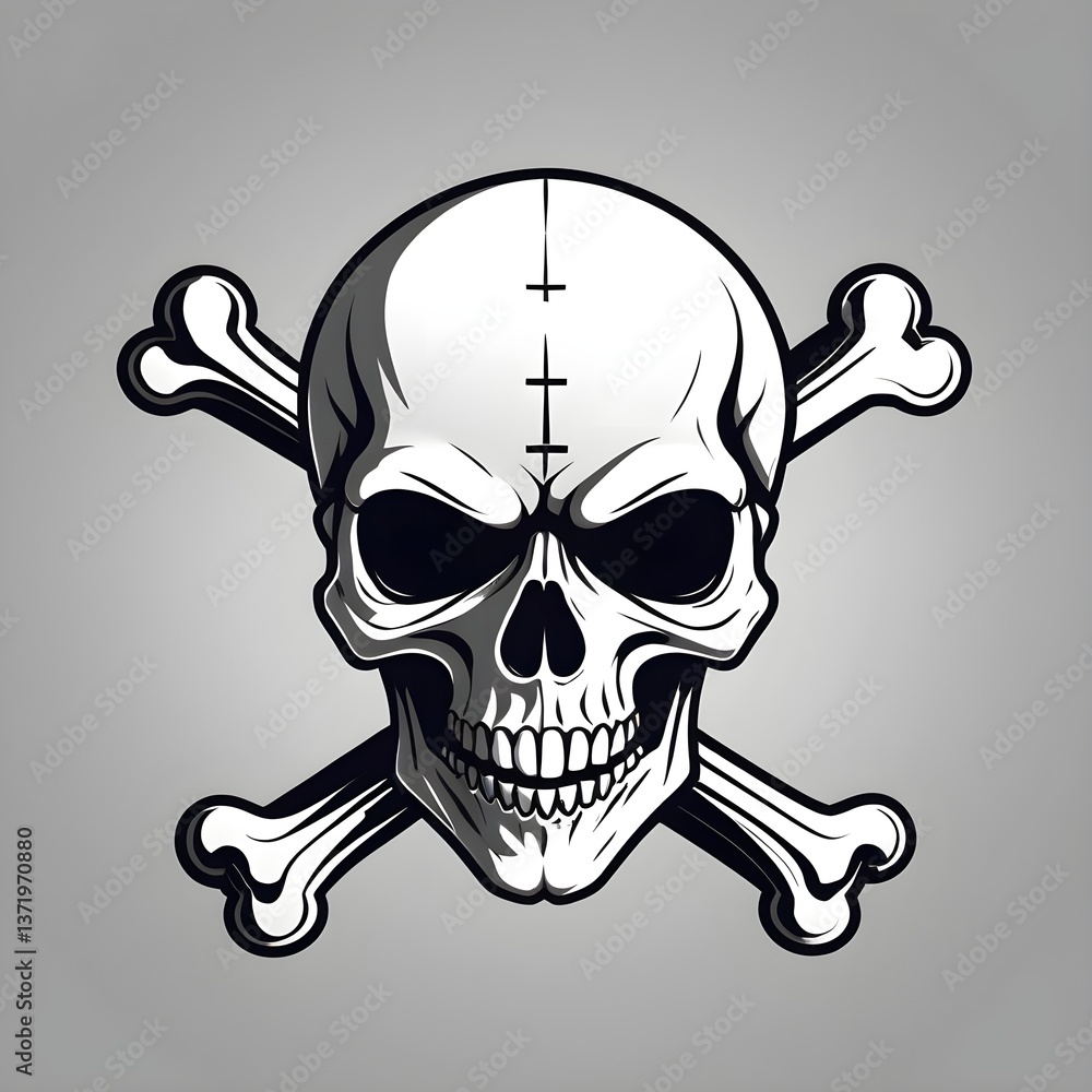 Skull and Crossbones with Target Mark - Danger & Hazard Warning Symbol Skull and Crossbones with Target Mark - Danger & Hazard Warning Symbol