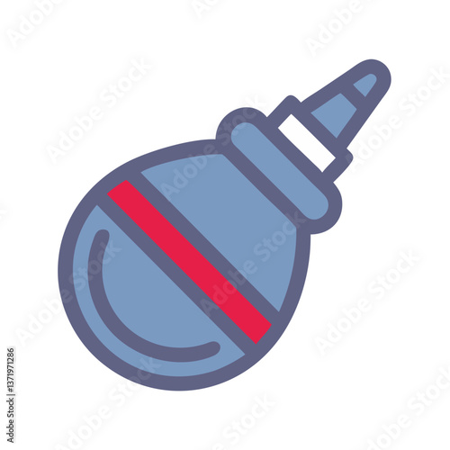 Nasal Aspirator Icon in Flat Style with Cool Colors  