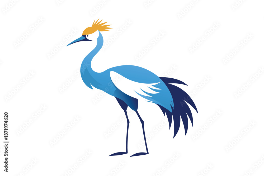 Obraz premium blue heron isolated on white background