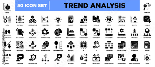 Trend Analysis Iconset Glyph