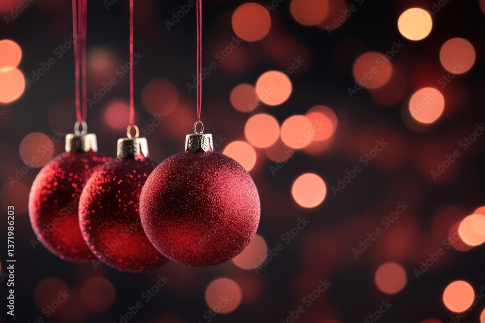 Red christmas ornament decorations background Red christmas ornament decorations background