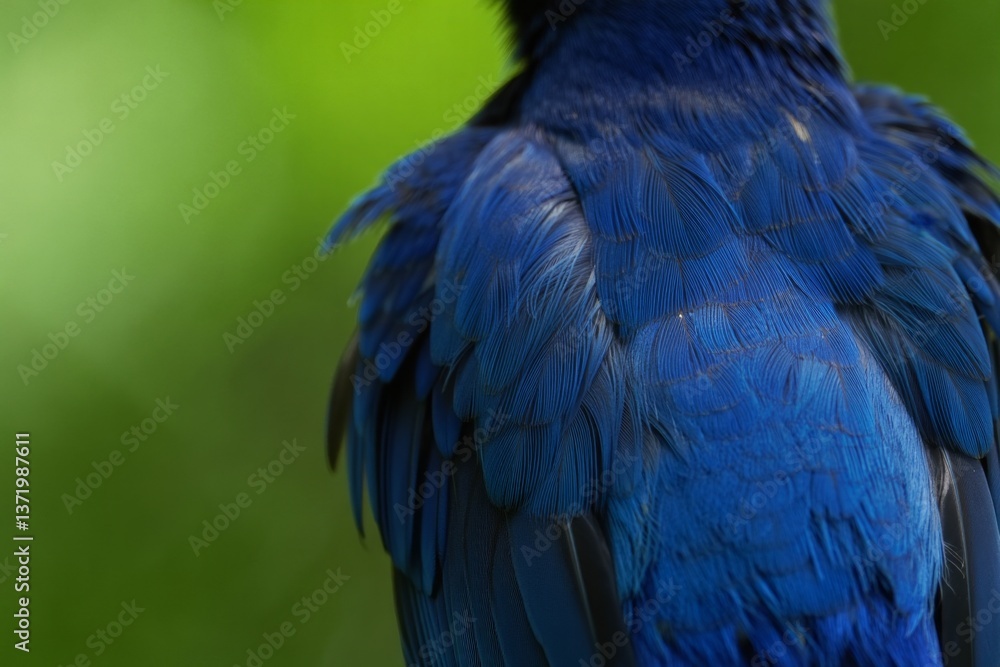 Fototapeta premium A close up of a blue bird with a green background