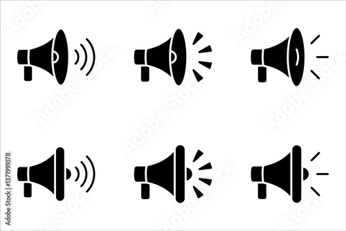 Megaphone icons set. Loudspeaker megaphone vector icons. Advertising concept. vector illustration on a white background.