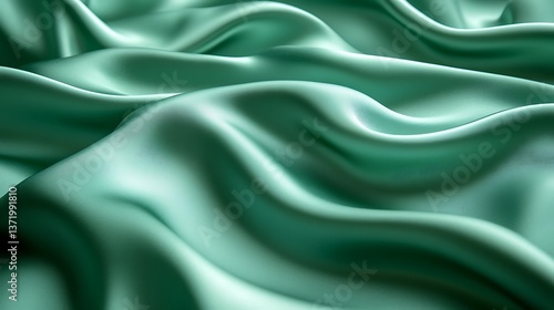 Wallpaper Mural A silky texture in shades of deep forest green and soft mint, with intricate patterns of light and shadow that create a natural, calming effect, Torontodigital.ca