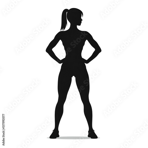 Silhouette of a fitness female