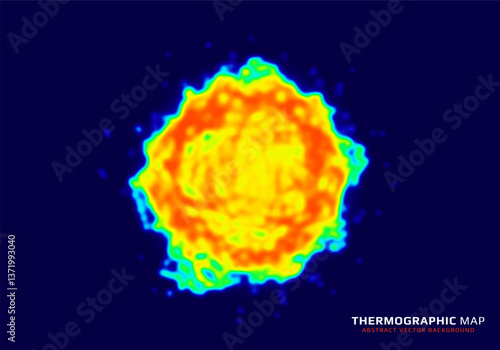 Heat map. Abstract infrared thermographic background. Temperature distribution and data analysis. Thermal imaging concept. Vector illustration.