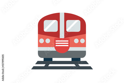 red train on white background