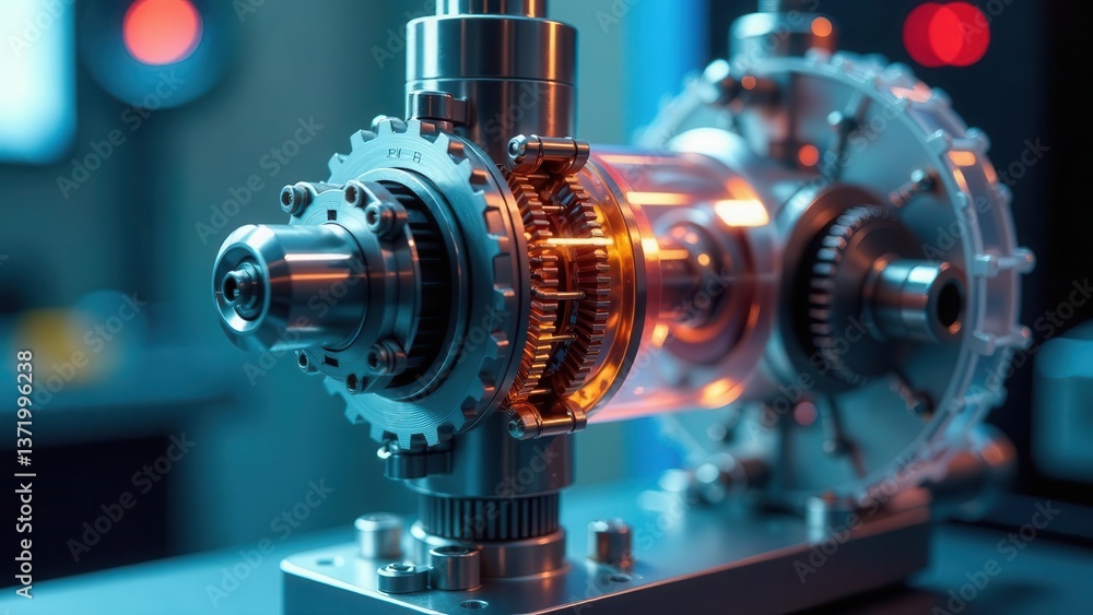 Precision Engineered Gear System Close-up View of a Complex Mechanical Device with Interlocking Gears and Polished Metal Components Precision Engineered Gear System Close-up View of a Complex Mechanical Device with Interlocking Gears and Polished Metal Components