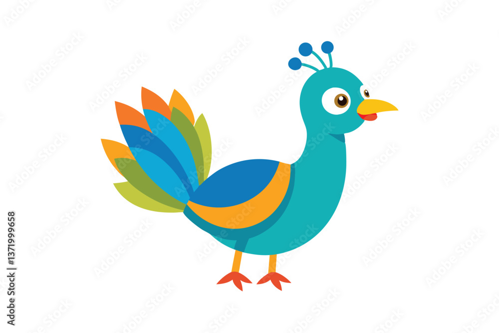 Naklejka premium peacock isolated on white background