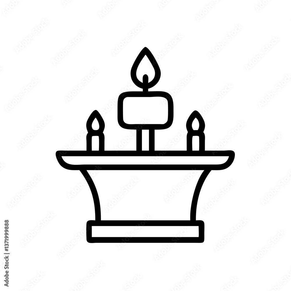 Altar with Candles in Minimalist Style for Spiritual Events Altar with Candles in Minimalist Style for Spiritual Events