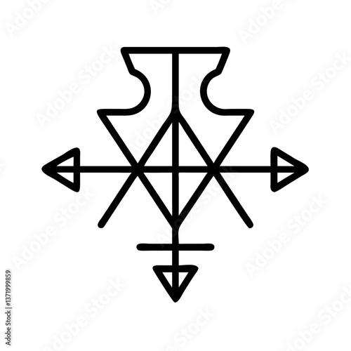 Alchemy Symbol in Minimalist Style on Clear Background  
